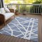 Homeroots 5' X 8' Denim Blue And Ivory Geometric Washable Indoor Outdoor Area Rug 600439 - alternate 4