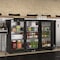 Koolmore 3 Door Back Bar Cooler Counter Height Glass Door Refrigerator with LED Lighting - 11 cu.ft, Black BC-3DSW-BK - alternate 4
