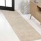Jonathan Y Odense High-Low Minimalist Angle Geometric Beige/Cream 2 ft. x 8 ft. Indoor/Outdoor Runner Rug SCN101E-28 - alternate 1