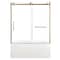 Kingston Brass 60" Acrylic Alcove Right-Hand Drain Tub with Left Sliding Tub Door, White/Brushed Brass KVTAP603622R7 - alternate 1