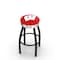 Holland Bar Stool Co 25" Blk Wrinkle Wisconsin "W" Swivel Bar Stool, Chrome Ring L8B3C25Wisc-W - alternate 1