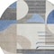 Homeroots 8' Blue Gray And Ivory Round Geometric Washable Indoor Outdoor Area Rug 617976 - alternate 3