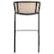 Leisuremod Ervilla Wicker Bar Stool with Fabric Seat and Black Powder Coated Steel Frame, Grey EBBL-31GR - alternate 4