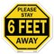 Signmission Please Stay 6 Feet Away, 6 Inch X 6 Inch, Plastic Sign OC-P-6-198 - alternate 1