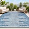 Jonathan Y Zolak Berber Stripe Geometric Blue/Ivory 4 ft. x 6 ft. Indoor/Outdoor Area Rug SMB124C-4 - alternate 1