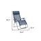 Homeroots 30" Blue and Gray Steel Outdoor Zero Gravity Chair with Blue Cushion 320649 - alternate 3