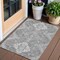 Homeroots 3' X 5' Gray And Ivory Medallion Washable Indoor Outdoor Area Rug 589038 - alternate 1