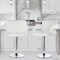 Elama Faux Leather Tufted Bar Stool in White with Chrome Base and Adjustable Height ELM-749-WHT - alternate 2