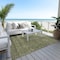 Homeroots 9' X 12' Olive Green And Ivory Geometric Washable Indoor Outdoor Area Rug 605600 - alternate 2