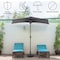 Pure Garden Half Umbrella Outdoor Patio Shade 9 ft Patio Umbrella w/ Easy Crank Small Canopy 50-LG1422 - alternate 4