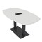Skutchi Designs Arc Boat Conference Table, 36 in W, 60 in L, White HAR-ABOT-36x60-DOU.BK-WA7976-EBLK - alternate 1