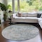 Homeroots 8' Green Blue And Gray Round Oriental Washable Indoor Outdoor Area Rug 587436 - alternate 4