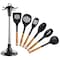 Megachef Black Nylon Cooking Utensils with Wood Design, Set of 7 MGNP-711 - alternate 4