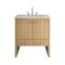 James Martin Vanities Hudson 30" Single Vanity, Light Natural Oak w/ 3 CM Carrara Marble Top 435-V30-LNO-3CAR - alternate 1