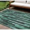 Homeroots 10' X 14' Sage Teal Blue And Emerald Striped Washable Indoor Outdoor Area Rug 608975 - alternate 1