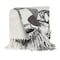 Homeroots 52" X 67" Ivory and Gray Woven Cotton Coastal Seashell Throw Blanket with Fringe 529160 - alternate 1