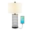 Jonathan Y Jayce 27" Modern Industrial Iron Nightlight LED Table Lamp with USB Charging Port, Black JYL8502A - alternate 1