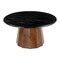 Homeroots 35" Black and Walnut Genuine Marble and Solid Wood Round Pedestal Coffee Table 565083 - alternate 4