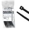 Kable Kontrol Nylon 12 Cable Zip Ties, 8 in L, 1.94 in Max Bundle Dia., Black, Nylon 12, 50 lbs Strength, 100 PK ctn12-08-50-100-bk - alternate 1