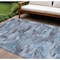 Homeroots 9' X 12' Denim Blue And Blue Abstract Washable Indoor Outdoor Area Rug 609242 - alternate 1