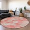 Homeroots 8' Salmon Ivory And Sky Blue Round Polka Dot Washable Indoor Outdoor Area Rug 614709 - alternate 2