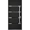 Vdomdoors Steel Door Deux 1105 Black Enamel Stainless Inserts Entry Door Painted W36xH80 Left hand Inswing DEUX1105EXD-BLK-W36 x H80-LH-I - alternate 1
