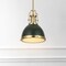 Jonathan Y Homer 10" 1-Light Modern Industrial Metal LED Dome Pendant, Kombu Green/Brass Gold JYL9535H - alternate 6