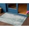 Homeroots 3' X 5' Turquoise And Ivory Abstract Washable Indoor Outdoor Area Rug 616202 - alternate 1