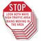 Signmission Stop Look Both Ways High Traffic Ar, 4 inch X 4 inch, Vinyl Decal, 5PK OC-D-5PACK-4-212 - alternate 1