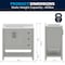 Flash Furniture Vega 36in. Vanity w/Sink, Cabinet w/Blk Hardware, Open Shelf & 3 Drawers, Marble Counter, Gry/Wht FS-VEGA36-KD-GY-HDBLK-GG - alternate 4