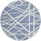 Homeroots 8' Denim Blue And Ivory Round Geometric Washable Indoor Outdoor Area Rug 600440 - alternate 2