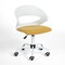 Homeroots White and Yellow Adjustable Height Swivel Rolling Office Chair 568074 - alternate 3