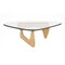 Homeroots 50" Clear And Natural Glass And Solid Wood Triangle Coffee Table 520857 - alternate 3