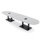Skutchi Designs Boval Conference Table With Power, 48 in W, 168 in L, Grey HAR-BOVL-48X168-DOU.BK-U779-EBLK - alternate 1
