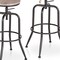 Homeroots Set of Two Walnut and Black Wood and Iron Backless Adjustable Height Swivel Bar Chairs 610391 - alternate 2