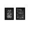 Homeroots Set Of Two Vintage Flowers in Bloom Black Framed Print Wall Art, 2PK 407969 - alternate 1