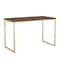 Martha Stewart 23.5 in. D X 47.25 in. W X Engineered Wood, Steel, Walnut Top/Polished Brass Frame XU-M-BLK-106-BR-GLD-MS - alternate 1