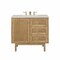 James Martin Vanities Laurent 36" Single Vanity, Light Natural Oak, w/ 3 CM Siberian Silestone Top 545-V36-LNO-3SFR - alternate 1