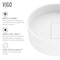 Vigo Bryant Modern White Matte Stone 15 in. L x 15 in. W x 5 in. H Round Vessel Bathroom Sink VG04019 - alternate 3