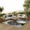 Homeroots 7' X 10' Black And White Floral Indoor Outdoor Area Rug 546686 - alternate 2