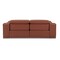 Homeroots 86" Camel Italian Leather USB Reclining Sofa With Silver Legs 476523 - alternate 3