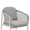 Armen Living Rhodes Outdoor Patio Dining Chair in Aluminum with Light Gray Rope and Cushions - Set of 2 LCRHSILGRY - alternate 3