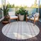Homeroots 8' Pink And Gray Round Plaid Washable Indoor Outdoor Area Rug 601352 - alternate 3