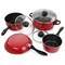 Gibson Home Armada 7 Piece Nonstick Carbon Steel Cookware Set in Red 127764.07 - alternate 3