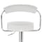 Elama 2 Piece Faux Leather Retro Adjustable Bar Stool in White with Chrome Handles and Base ELM-709-WHT - alternate 2
