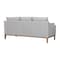 Homeroots 87" Gray Leather Sofa And Toss Pillows With Brown Legs 546408 - alternate 3