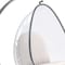 Homeroots 28" White and Silver Faux Leather Balloon Chair 520658 - alternate 2