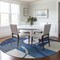 Homeroots 8' Blue And Ivory Round Geometric Washable Indoor Outdoor Area Rug 612571 - alternate 2