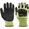 Ironwear Hi Vis Impact Resistant Foam Nitrile Palm A6 Cut Level Polyethylene Work Gloves, Large 4885-L-LG - alternate 1