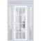 Vdomdoors Front Exterior Prehung FiberGlass Door Frosted Glass / Manux 8312 White Silk / 2 Sidelight and Tran MANUX8312EXD-WS-W14+36+14 x H80+14-RH - alternate 1